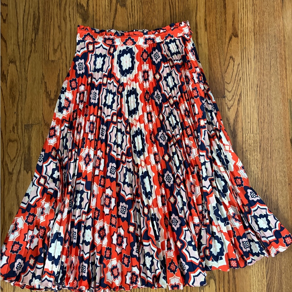 Anthropologie Red and Blue A-Line Skirt